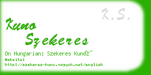 kuno szekeres business card